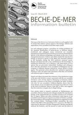 SPC Beche-De-Mer Information Bulletin #39 – March 2019