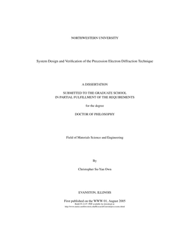 System Design and Verification of the Precession Electron Diffraction Technique