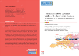 The Revision of the European Treaties: the Convention Moment