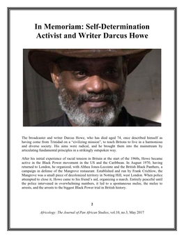 Self-Determination Activist and Writer Darcus Howe