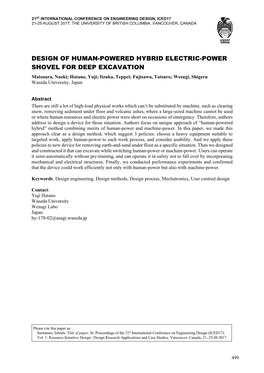 Design of Human-Powered Hybrid Electric-Power