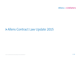 Allens Contract Law Update 2015