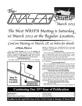 March 2013 NASFA Shuttle