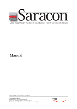 Saracon Manual