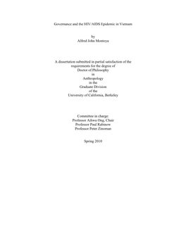 Governance and the HIV/AIDS Epidemic in Vietnam by Alfred John