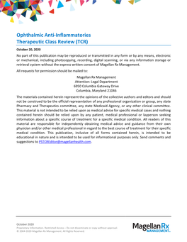 Ophthalmic Anti-Inflammatories Therapeutic Class Review (TCR)