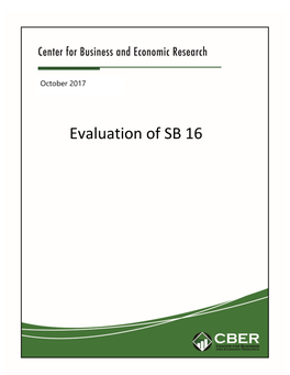 Evaluation of Sb 16 Mu Center for Business & Economic Research