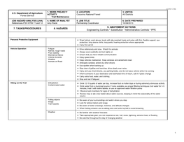 7. Tasks/Procedures 8. Hazards 9. Abatement