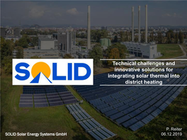 Technical Challenges and Innovative Solutions for Integrating Solar Thermal Into District Heating