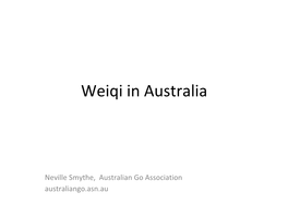 Weiqi in Australia