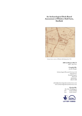 An Archaeological Desk-Based Assessment of Whirlow Hall Farm, Sheffield