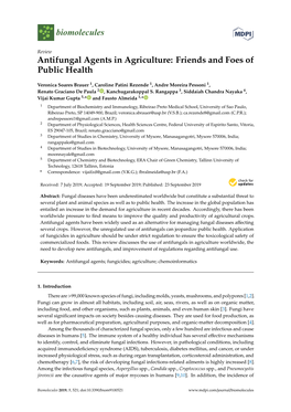 Antifungal Agents in Agriculture: Friends and Foes of Public Health