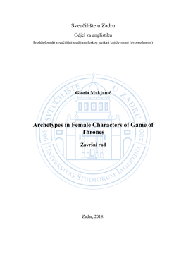 Archetypes in Female Characters of Game of Thrones