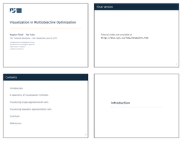 Visualization in Multiobjective Optimization