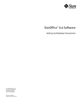 Staroffice 6.0 Software Setting up Database Connections