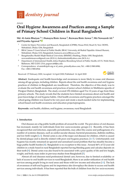 Oral Hygiene Awareness and Practices Among a Sample of Primary School Children in Rural Bangladesh