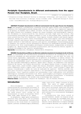 Periphytic Cyanobacteria in Different Environments from the Upper Paraná River Floodplain, Brazil. Introduction