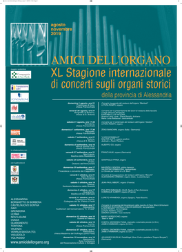 XL Stagione Internazionale Di Concerti Sugli Organi Storici Della Provincia