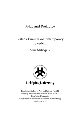 Pride and Prejudice : Lesbian Families in Contemporary Sweden