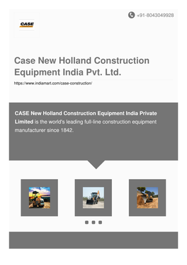 Case New Holland Construction Equipment India Pvt. Ltd