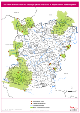 Bassins D'alimentation Des Captages Prioritaires Dans Le Département De La Mayenne