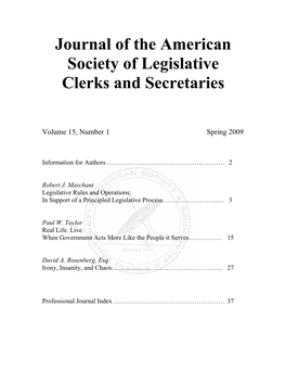 Spring 2009, Volume 15, Number 1