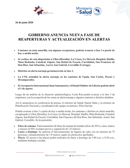 Gobierno Anuncia Nueva Fase De Reaperturas Y Actualización En Alertas