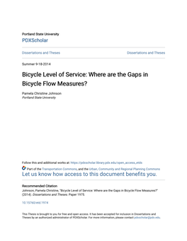 Bicycle Level of Service: Where Are the Gaps in Bicycle Flow Measures?
