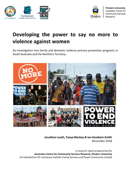 Developing the Power to Say No More to Violence Against Women
