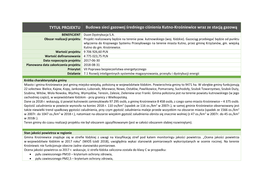 TYTUŁ PROJEKTU Budowa Sieci Gazowej Średniego Ciśnienia Kutno-Krośniewice Wraz Ze Stacją Gazową BENEFICJENT Duon Dystrybucja S.A