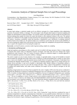 Economic Analysis of Optimal Sample Size in Legal Proceedings