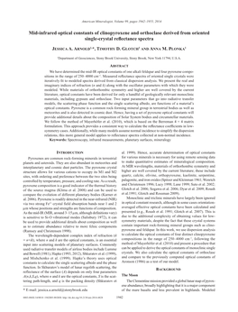 Mid-Infrared Optical Constants of Clinopyroxene and Orthoclase Derived from Oriented Single-Crystal Reflectance Spectra