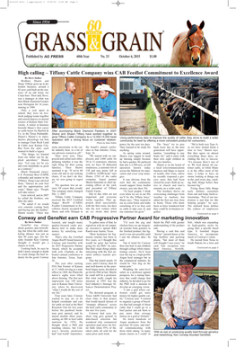 Tiffany Cattle Company Wins CAB Feedlot Commitment to Excellence