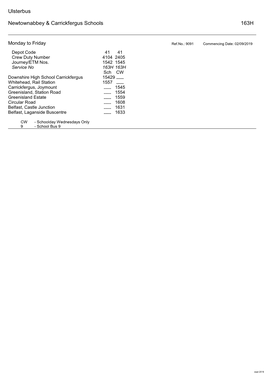 Ulsterbus Newtownabbey & Carrickfergus Schools 163H