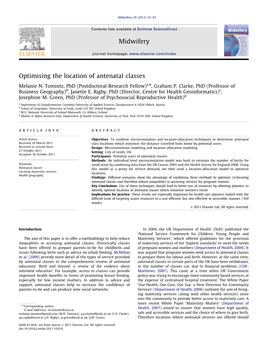 Optimising the Location of Antenatal Classes