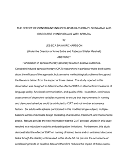 Response Generalization in Individual Participants Receiving Constraint-Induced Aphasia Therapy