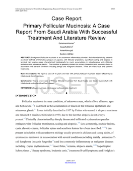 Primary Follicular Mucinosis