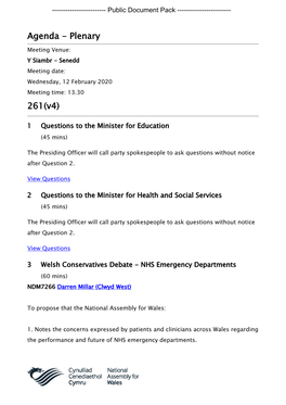 (Public Pack)Agenda Document for Plenary, 12/02/2020 13:30