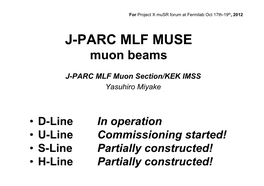 J-PARC MLF MUSE Muon Beams
