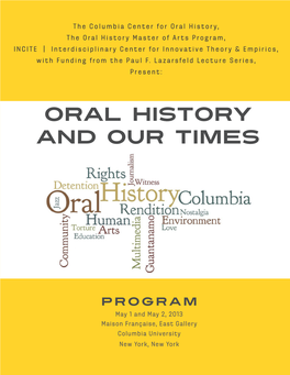 Oral History and Our Times