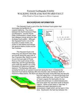 Fremont Earthquake Exhibit WALKING TOUR of the HAYWARD FAULT (Tule Ponds at Tyson Lagoon to Stivers Lagoon)