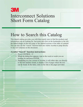 Interconnect Solutions Short Form Catalog