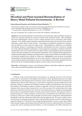 Microbial and Plant-Assisted Bioremediation of Heavy Metal Polluted Environments: a Review