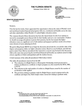 Senator Baxley SB 86 Strike All Letter