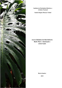 Acervo Botânico Do Sítio Roberto Burle Marx: Valorização E Conservação