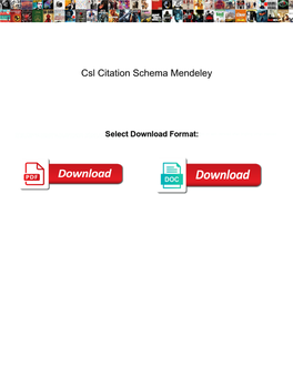 Csl Citation Schema Mendeley