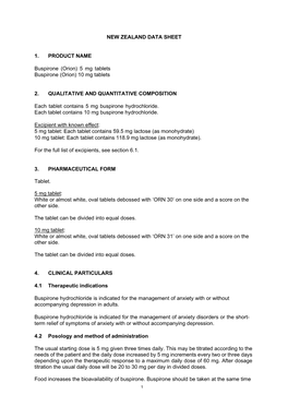 (Orion) 5 Mg Tablets Buspirone (Orion) 10 Mg Tablets