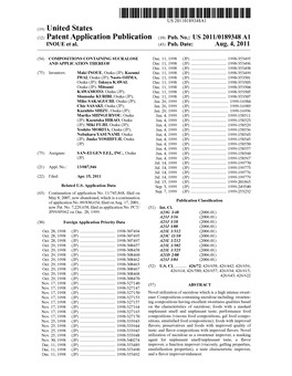 (12) Patent Application Publication (10) Pub. No.: US 2011/0189348 A1 NOUE Et Al