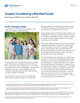 Couples Considering a Blended Family1 Kate Fogarty, Millie Ferrer, and Sara Mccrea2