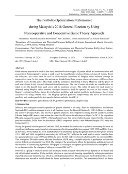 The Portfolio Optimization Performance During Malaysia's